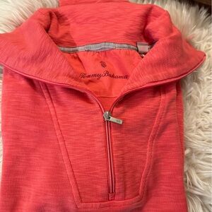 Tommy Bahama Vibrant Coral Half-Zip Pullover